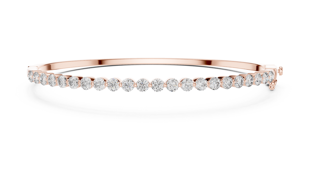 Round Cut Diamond Bangle Bracelet
