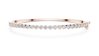 Round Cut Diamond Bangle Bracelet