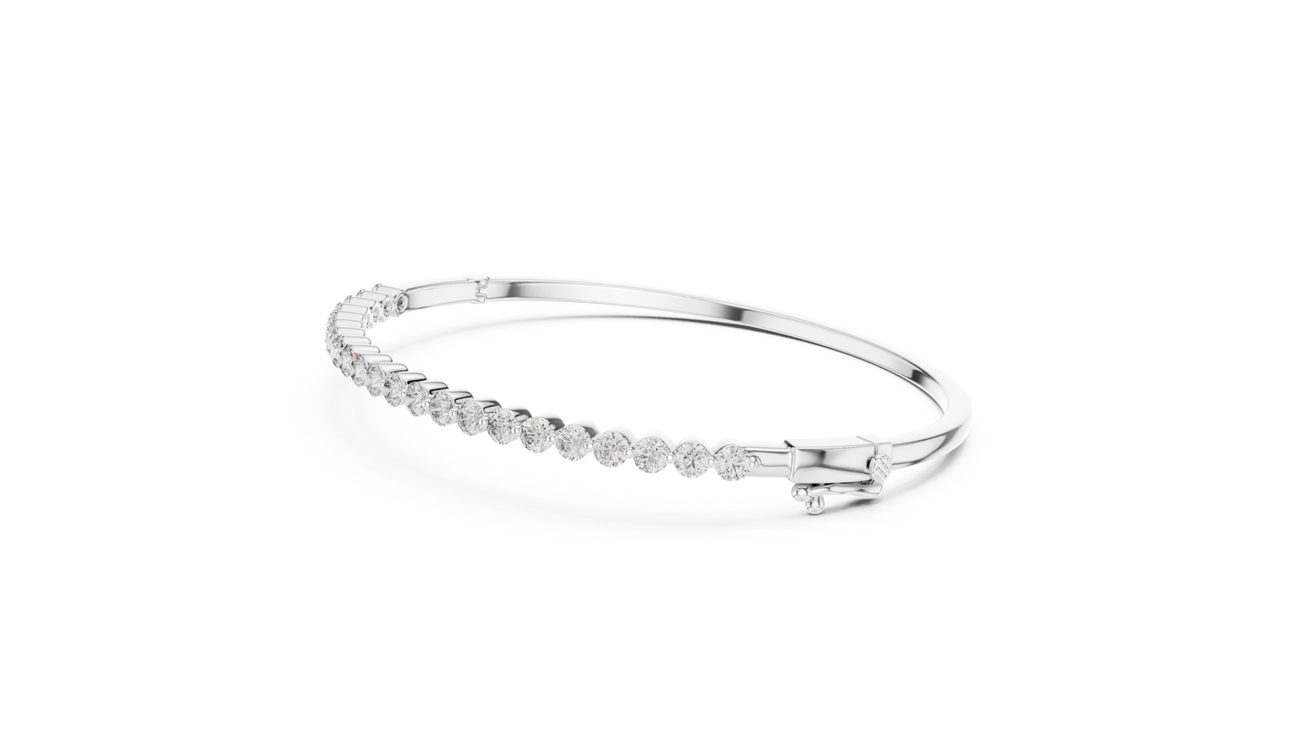 Round Cut Diamond Bangle Bracelet
