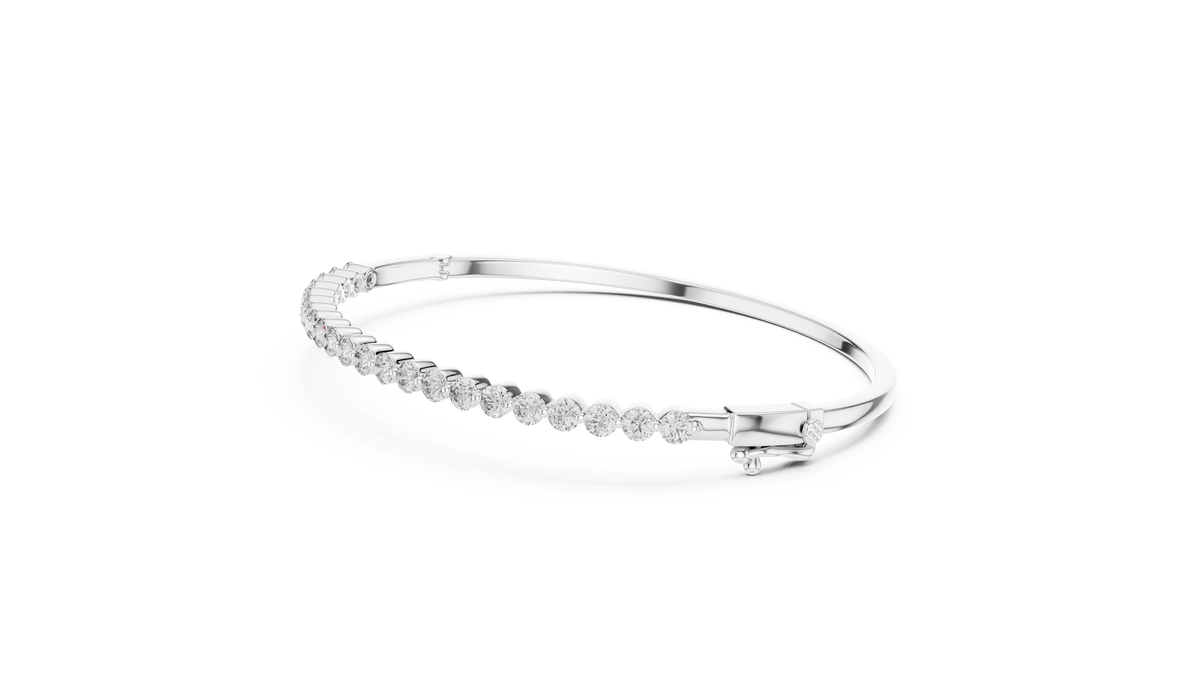 Round Cut Diamond Bangle Bracelet