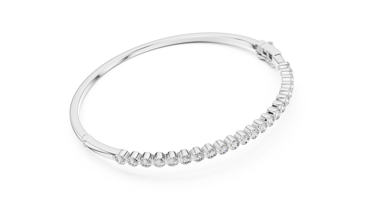 Round Cut Diamond Bangle Bracelet