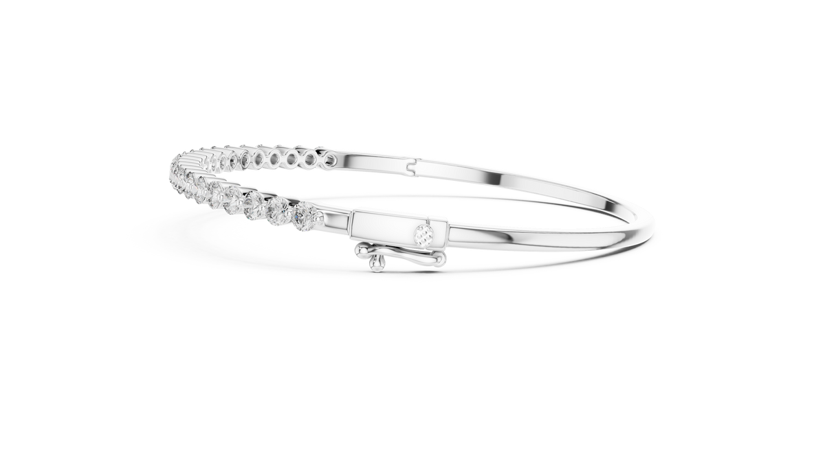 Round Cut Diamond Bangle Bracelet