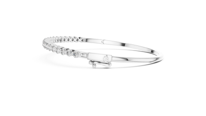Round Cut Diamond Bangle Bracelet