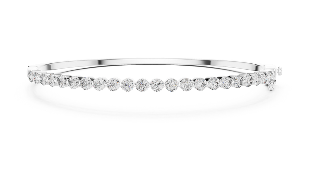 Round Cut Diamond Bangle Bracelet
