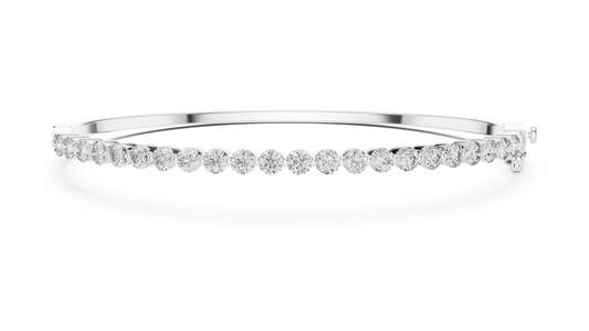 Round Cut Diamond Bangle Bracelet