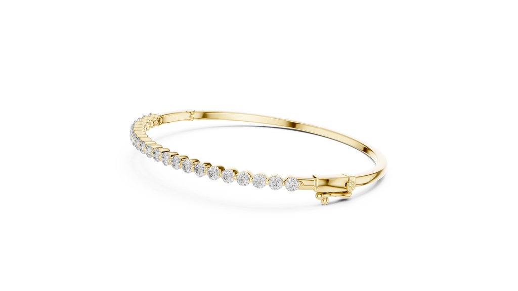 Round Cut Diamond Bangle Bracelet