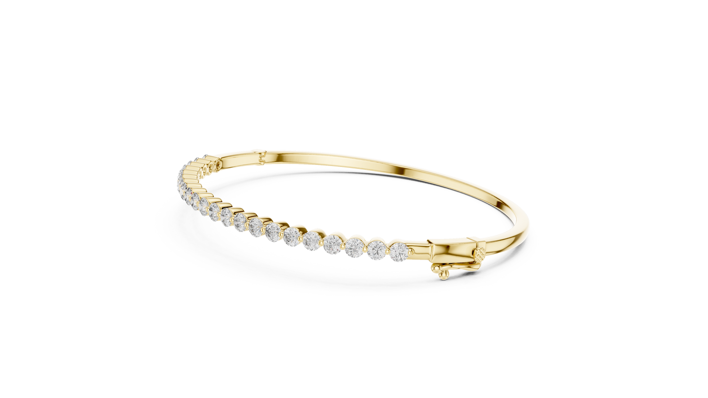 Round Cut Diamond Bangle Bracelet