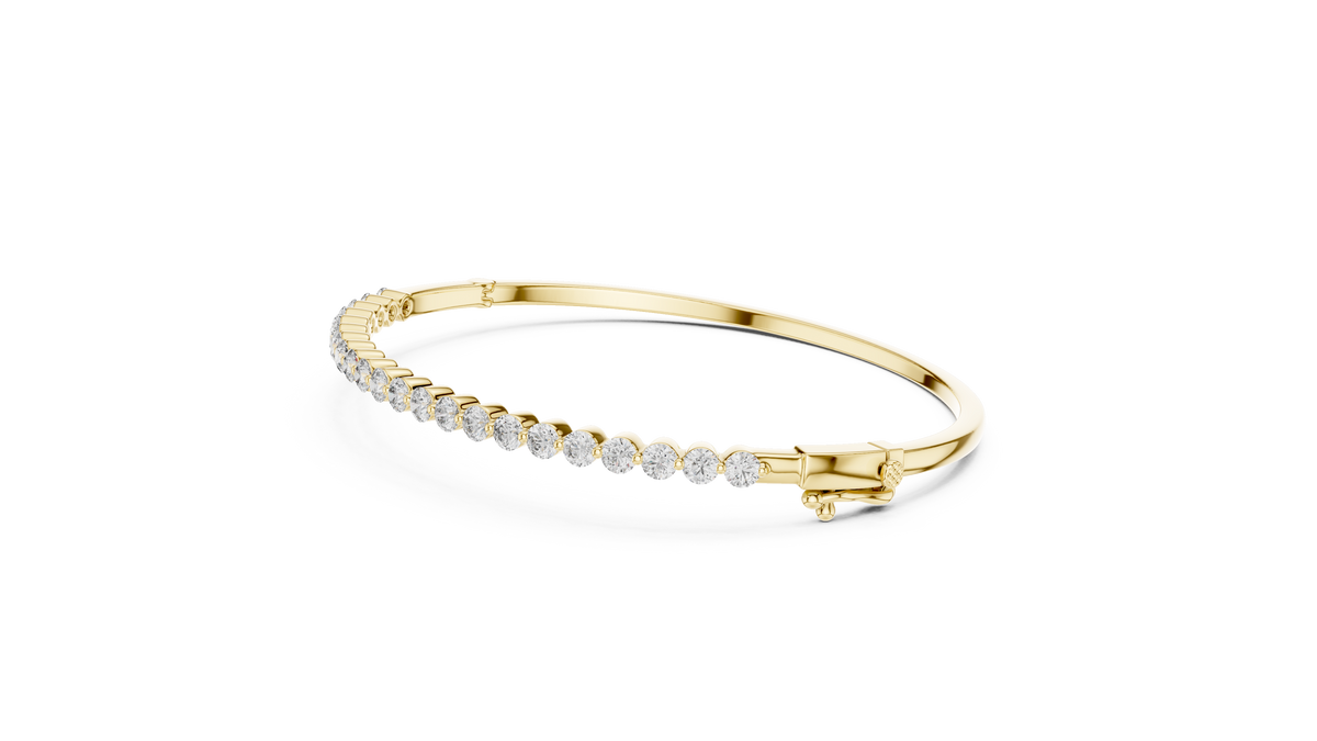 Round Cut Diamond Bangle Bracelet
