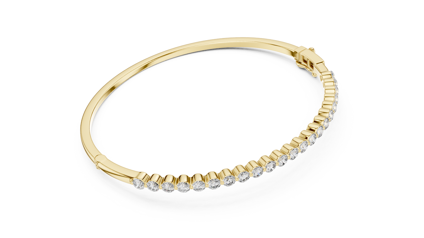 Round Cut Diamond Bangle Bracelet