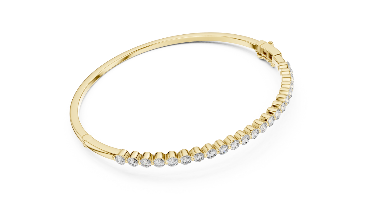 Round Cut Diamond Bangle Bracelet