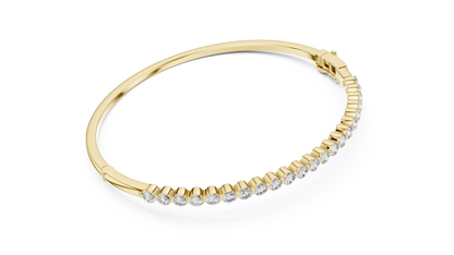 Round Cut Diamond Bangle Bracelet