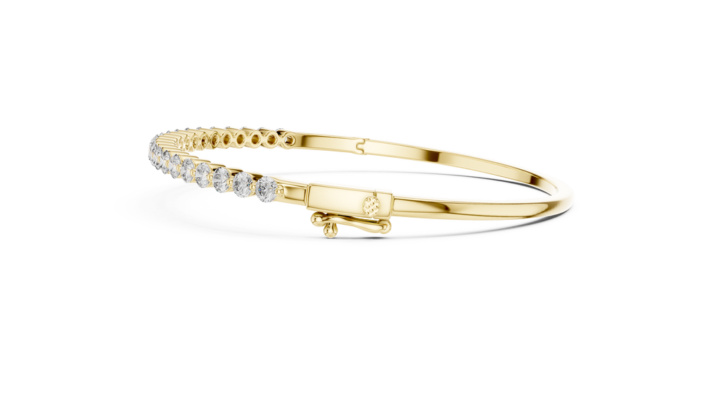 Round Cut Diamond Bangle Bracelet