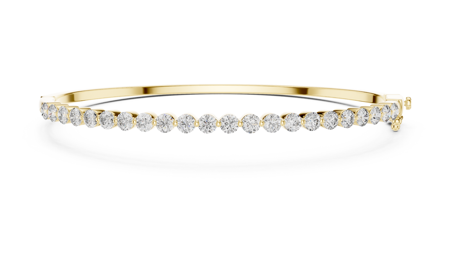 Round Cut Diamond Bangle Bracelet