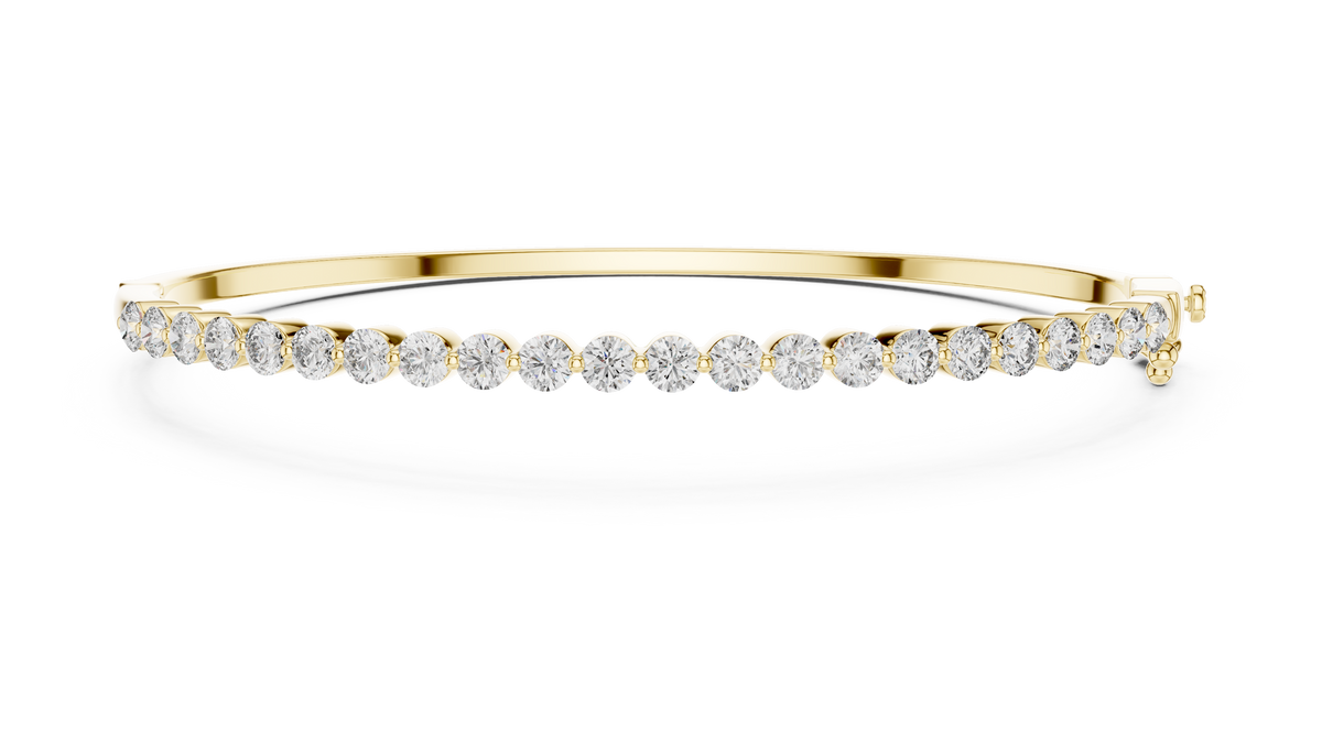 Round Cut Diamond Bangle Bracelet