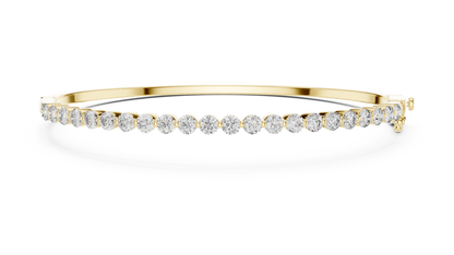 Round Cut Diamond Bangle Bracelet
