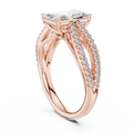 Emerald-Cut Diamond with a Sculptural Double-Braided