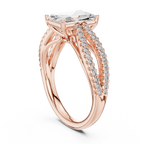 Emerald-Cut Diamond with a Sculptural Double-Braided