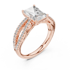 Emerald-Cut Diamond with a Sculptural Double-Braided