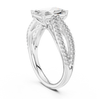 Emerald-Cut Diamond with a Sculptural Double-Braided