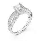 Emerald-Cut Diamond with a Sculptural Double-Braided