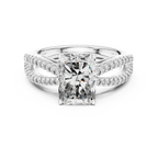 Emerald-Cut Diamond with a Sculptural Double-Braided