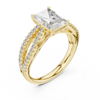 Emerald-Cut Diamond with a Sculptural Double-Braided