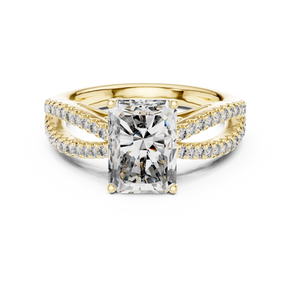 Emerald-Cut Diamond with a Sculptural Double-Braided