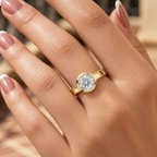 Solenne Bezel Set Lab Grown Diamond Solitaire Ring
