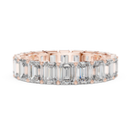 Emerald-Cut Diamond Eternity Band in a Classic Open Basket