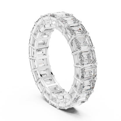 Emerald-Cut Diamond Eternity Band in a Classic Open Basket