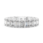 Emerald-Cut Diamond Eternity Band in a Classic Open Basket