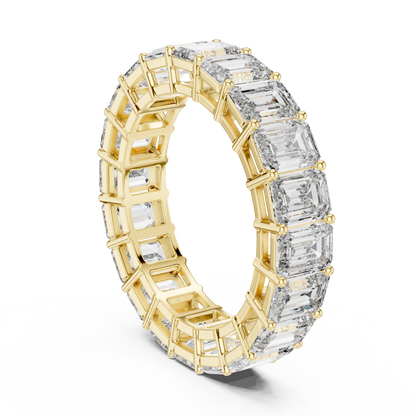 Emerald-Cut Diamond Eternity Band in a Classic Open Basket