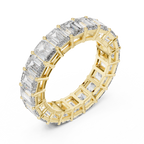 Emerald-Cut Diamond Eternity Band in a Classic Open Basket