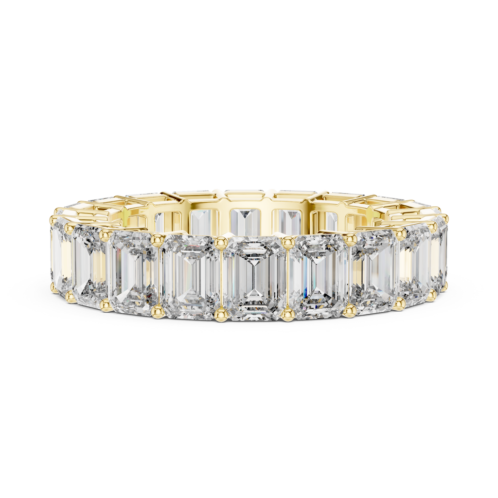 Emerald-Cut Diamond Eternity Band in a Classic Open Basket