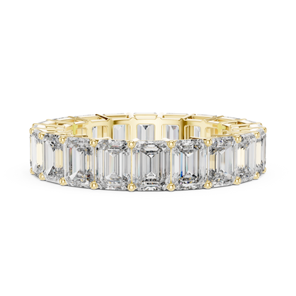 Emerald-Cut Diamond Eternity Band in a Classic Open Basket