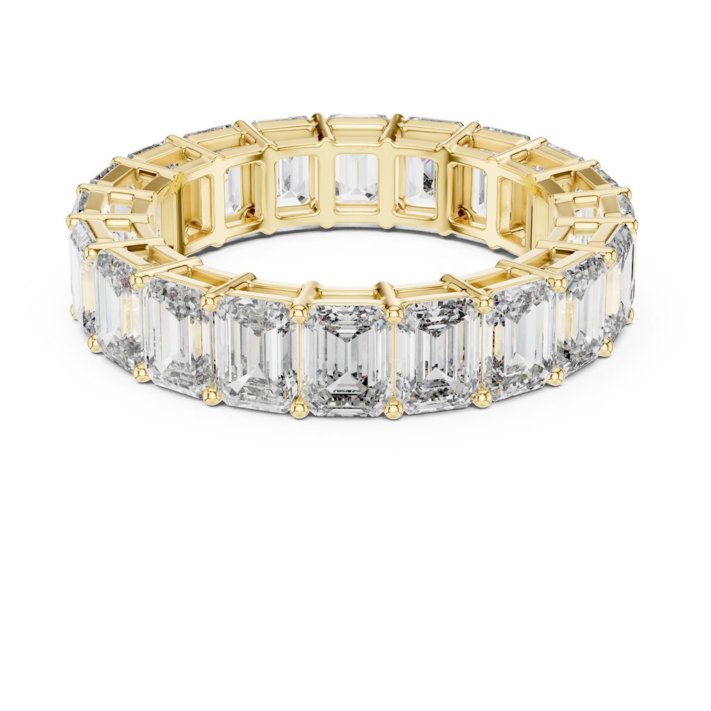 Emerald-Cut Diamond Eternity Band in a Classic Open Basket