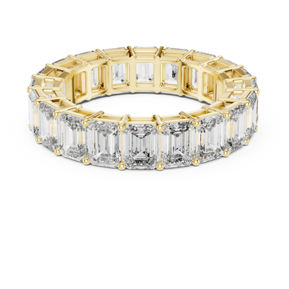 Emerald-Cut Diamond Eternity Band in a Classic Open Basket