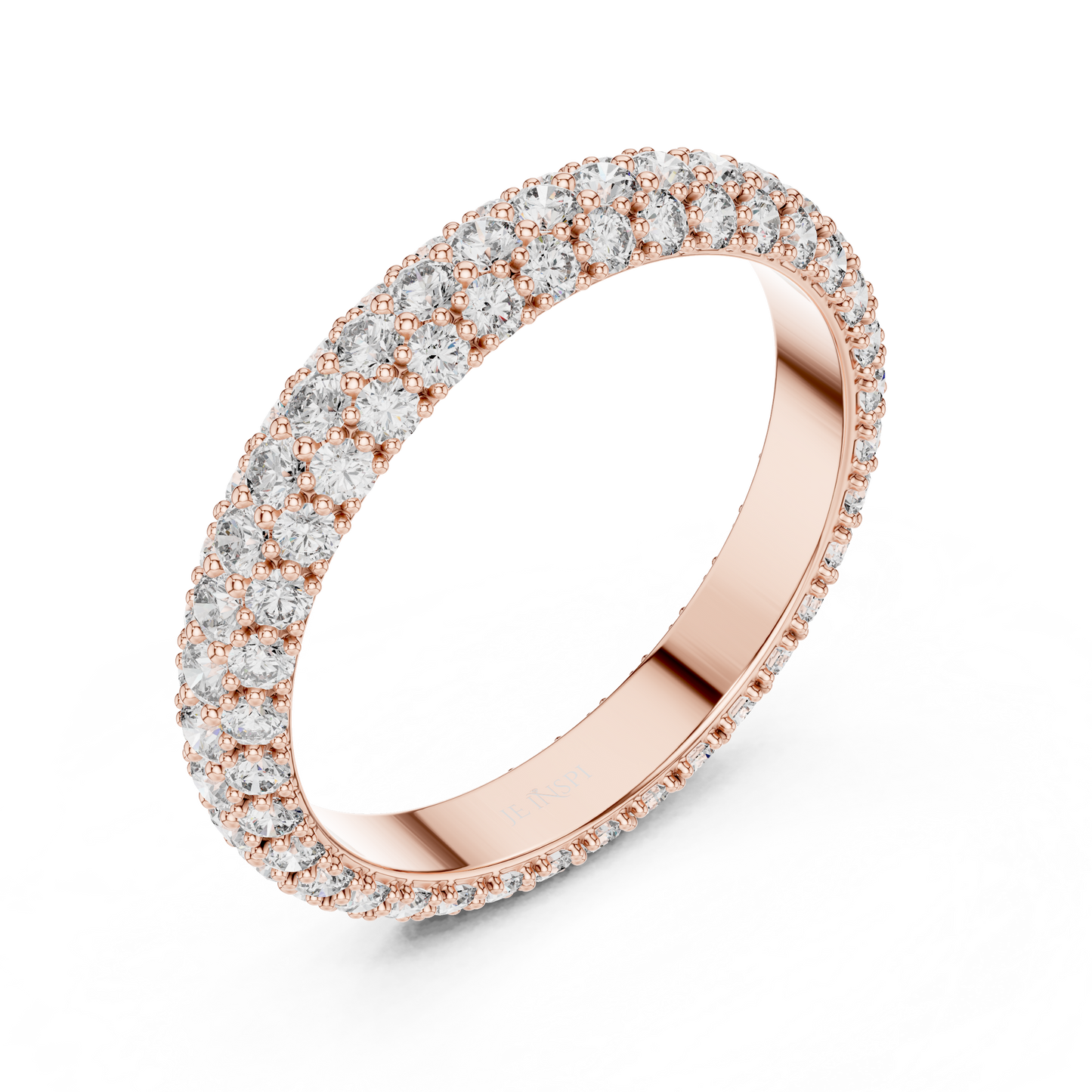 A Triple-Row Brilliance Band with Hand-Set Honeycomb Pavé