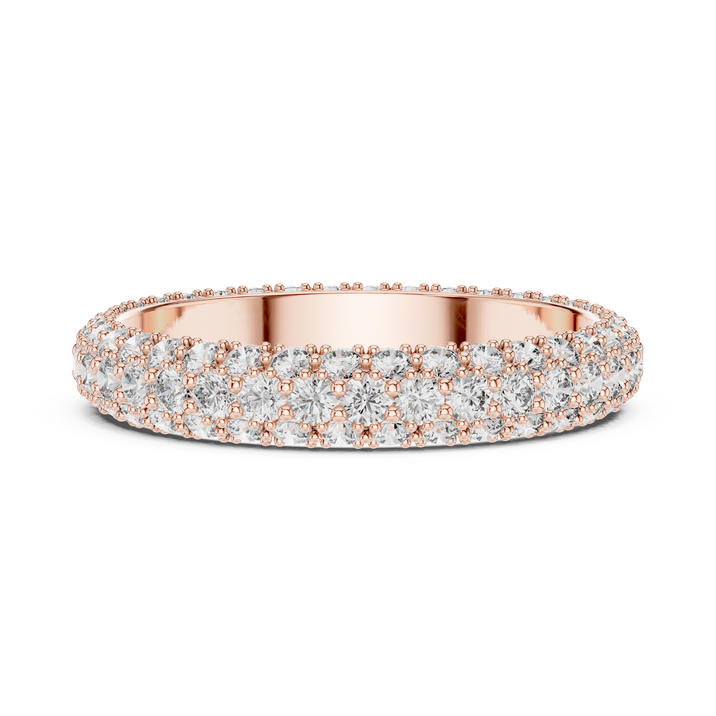 A Triple-Row Brilliance Band with Hand-Set Honeycomb Pavé