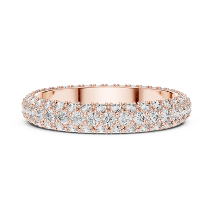 A Triple-Row Brilliance Band with Hand-Set Honeycomb Pavé