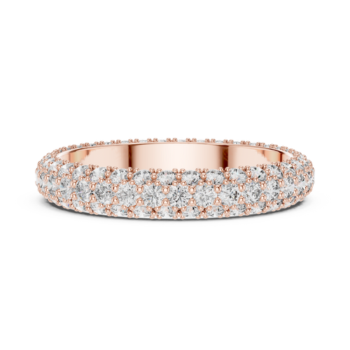 A Triple-Row Brilliance Band with Hand-Set Honeycomb Pavé