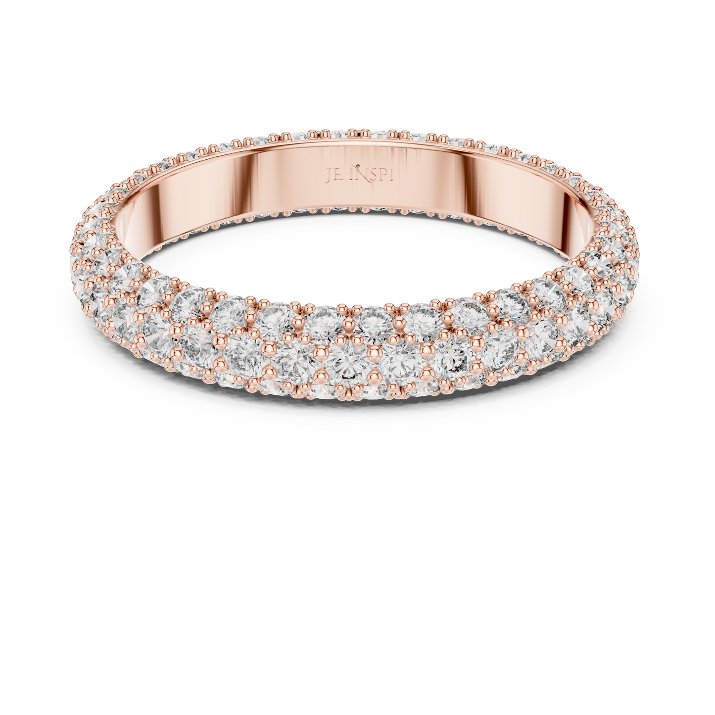 A Triple-Row Brilliance Band with Hand-Set Honeycomb Pavé