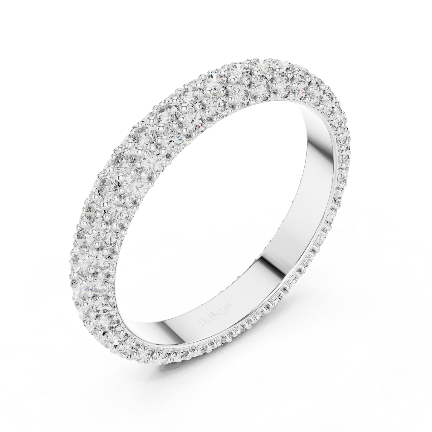 A Triple-Row Brilliance Band with Hand-Set Honeycomb Pavé