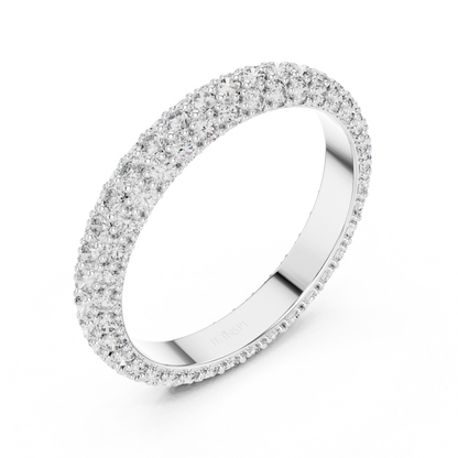 A Triple-Row Brilliance Band with Hand-Set Honeycomb Pavé