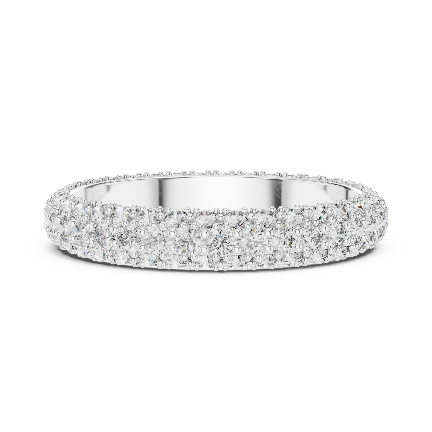 A Triple-Row Brilliance Band with Hand-Set Honeycomb Pavé