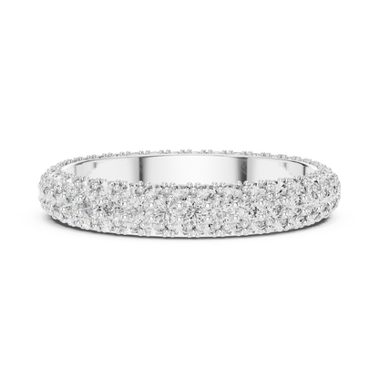 A Triple-Row Brilliance Band with Hand-Set Honeycomb Pavé