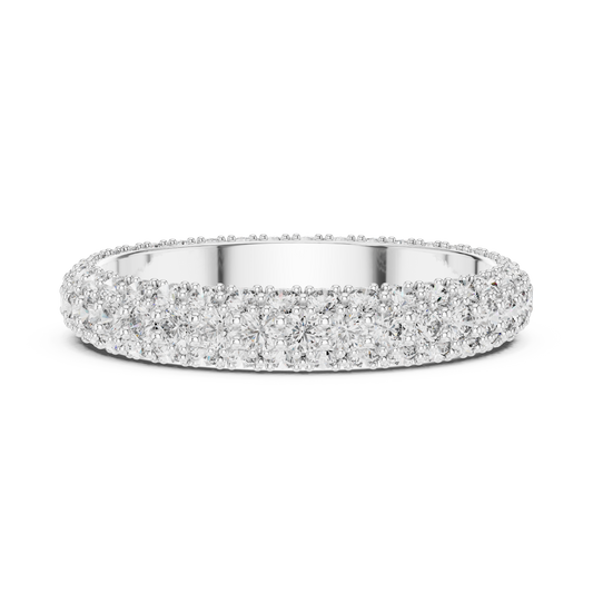A Triple-Row Brilliance Band with Hand-Set Honeycomb Pavé