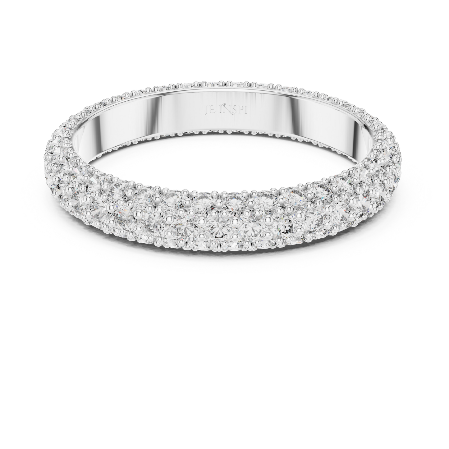 A Triple-Row Brilliance Band with Hand-Set Honeycomb Pavé