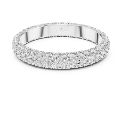 A Triple-Row Brilliance Band with Hand-Set Honeycomb Pavé