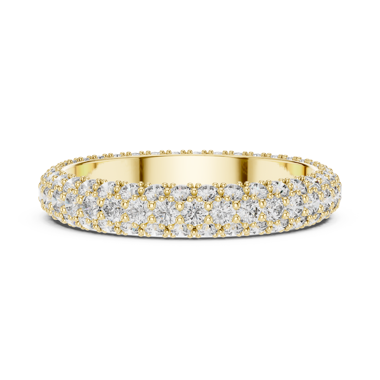 A Triple-Row Brilliance Band with Hand-Set Honeycomb Pavé